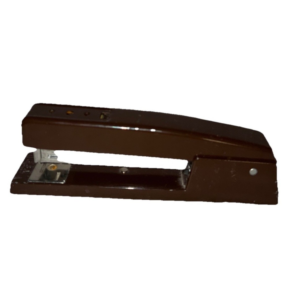 Vtg Stapler Metal Swingline 747 Brown Desk Top 7" Mid Century MCM USA‎